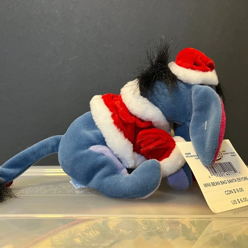 Disney Store Santa Eeyore Mini Bean‎ Bag Plush Christmas Joy Bag Winnie the Pooh